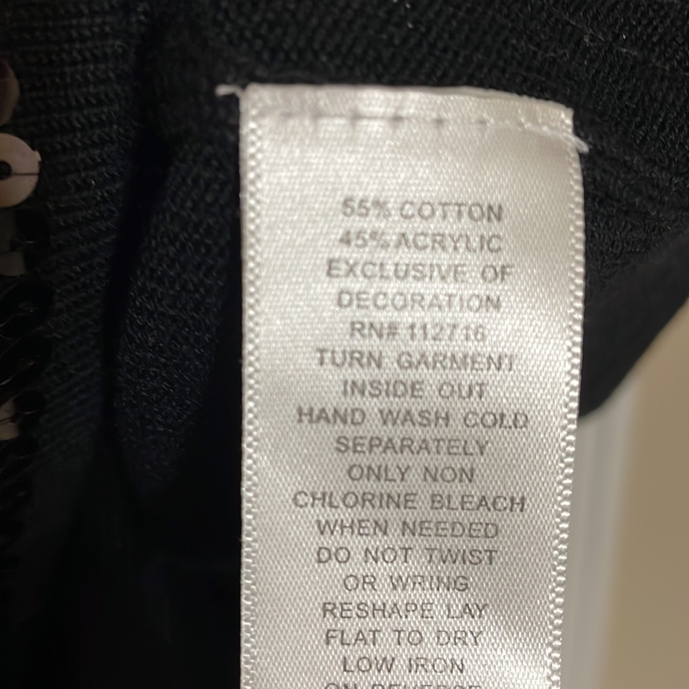 QUACKER Factory SET sequin cardigan and shell set. NWT L Black - Picture 5 of 11